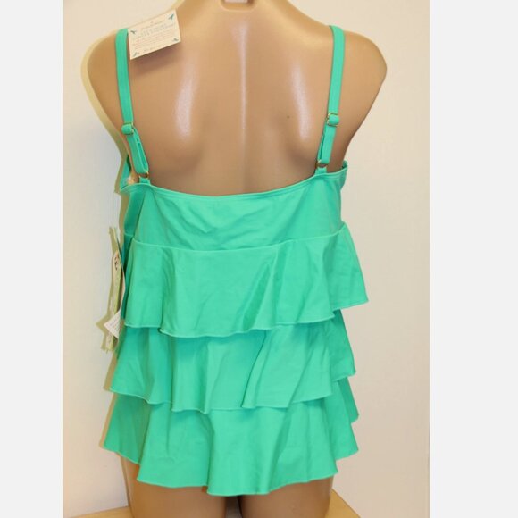 New Fit 4u Swimsui Tankini 2 pc set Sz 16W Dark Mint - Picture 3 of 4
